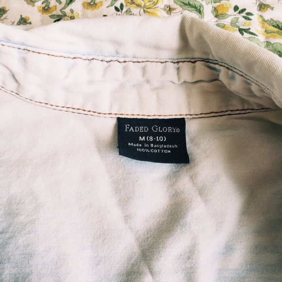 Sun faded light blue chambray button-down shirt - Picture 2 of 4